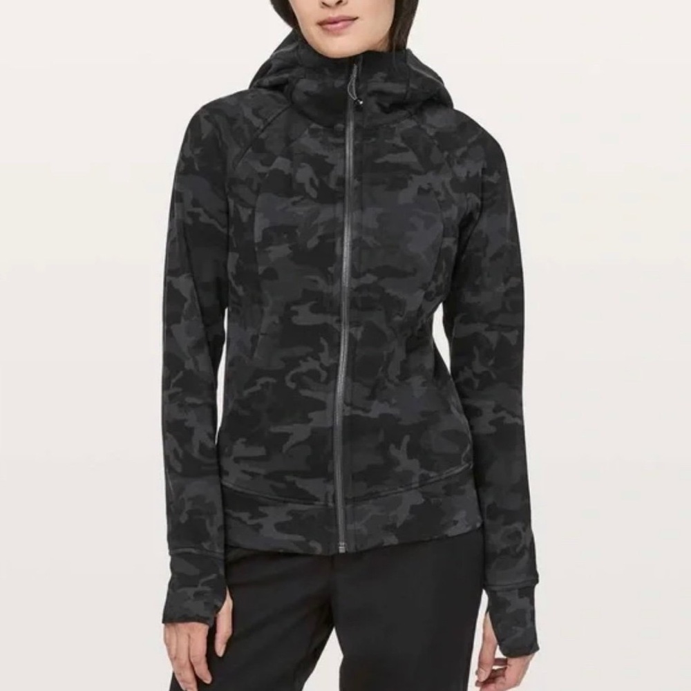 Lululemon Grey Camo Scuba Zip Up